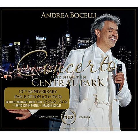 BOCELLI ANDREA - CONCERTO: One Night In Central Park (2011 - 10th ann | cd+dvd | fan edt. - rem'21)