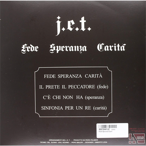 JET - FEDE SPERANZA CARITA' (LP - 1972)