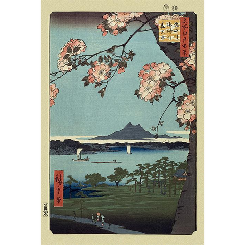 JAPANESE ART - HIROSHIGE - MASAKI & SUIJIN GROVE - 909 - POSTER