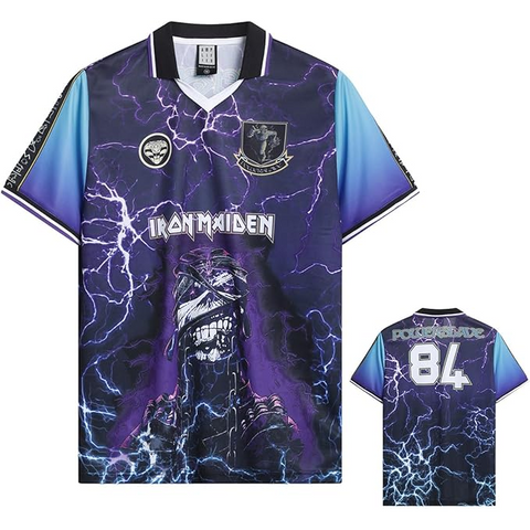 IRON MAIDEN - POWERSLAVE ROCK FC - (L) - FOOTBALL T-SHIRT