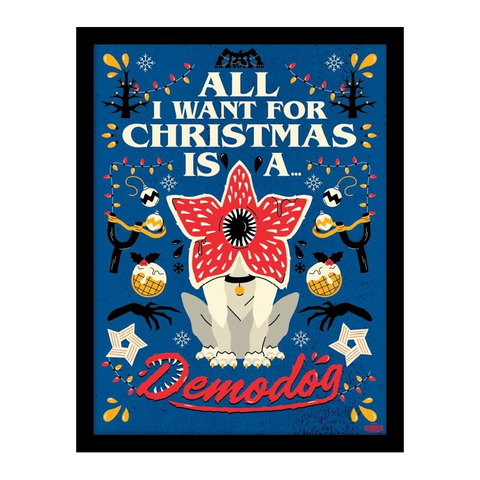 STRANGER THINGS - ALL I WANT FOR CHRISTMAS - stampa in cornice