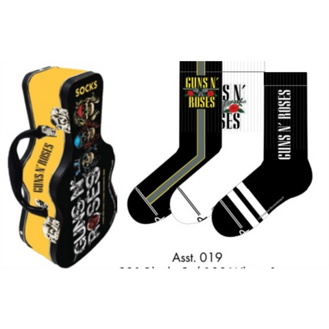GUNS'N'ROSES - GUNS'N'ROSES SOCKS | 3 PACK IN A GUITAR TIN - 3 PZ | SCATOLA A FORMA DI CHITARRA