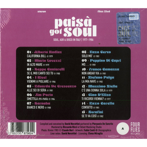 PAISA' GOT SOUL - ARTISTI VARI - SOUL, AOR & DISCO IN ITALY | 1977-1986 (2022)