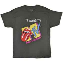 THE ROLLING STONES - I WANT MY MTV - GRIGIO  - (M) - TSHIRT