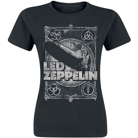 LED ZEPPELIN - VINTAGE PRINT LZ1 - NERO - (M) - TSHIRT LADY