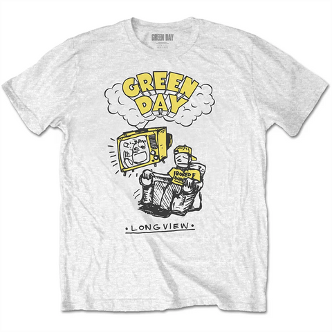 GREEN DAY - LONGVIEW DOODLE - BIANCO - (M) - TSHIRT