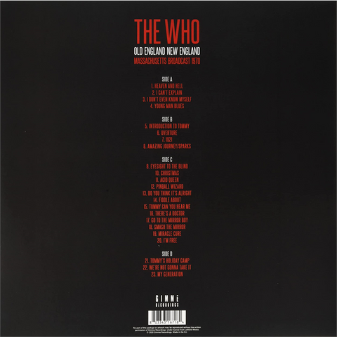 THE WHO - OLD ENGLAND, NEW ENGLAND (2LP - live FM broadcast ‘70 - 2021)