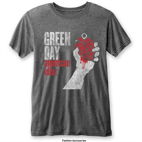 GREEN DAY - VTGE AMERICAN IDIOT: BURNOUT - GRIGIO - (M) - TSHIRT