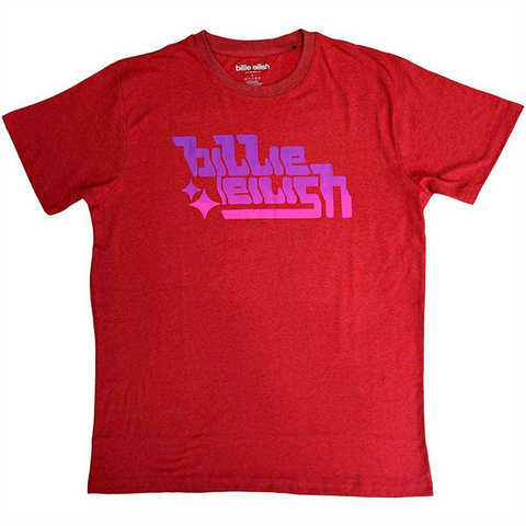 BILLIE EILISH - PURPLE LOGO RINGER - ROSSO - (L) - TSHIRT