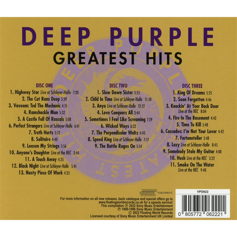 DEEP PURPLE - GOLD: GREATEST HITS (2009 - 3CD | REM22)
