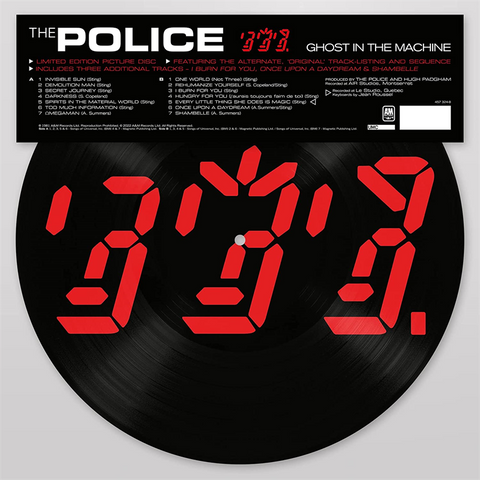 THE POLICE - GHOST IN THE MACHINE (LP - picture | bonus trakcs | rem22 - 1981)
