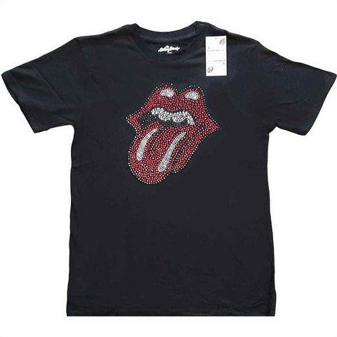 THE ROLLING STONES - CLASSIC TONGUE RHINESTONE - nero