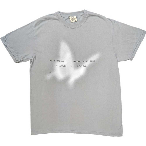 POST MALONE - BUTTERFLY - GRIGIO - (L) - TSHIRT