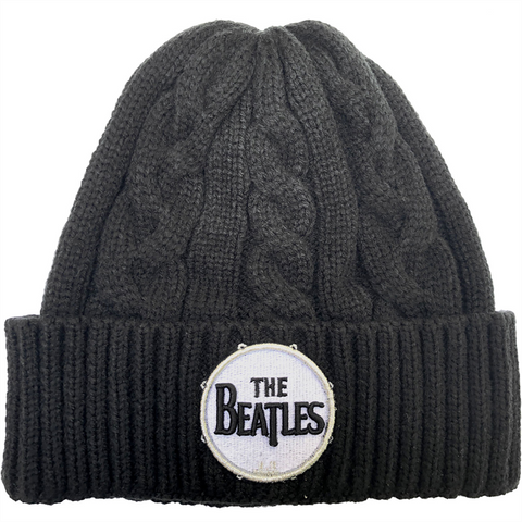 THE BEATLES - DRUM LOGO - CABLE KNIT / CUFFIA - BERRETTO