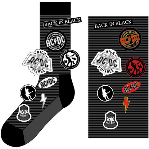 AC/DC - ICONS - CALZINI - 40-45 - NERO/GRIGIO/BIANCO
