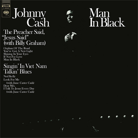 JOHNNY CASH - MAN IN BLACK (LP - clear | ltd 2500 copies | rem24 - 1971)