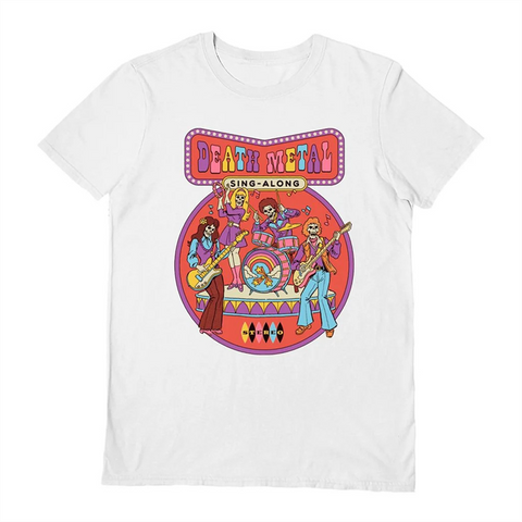 STEVEN RHODES - DEATH METAL SING ALONG - BIANCO - (S) - T-SHIRT