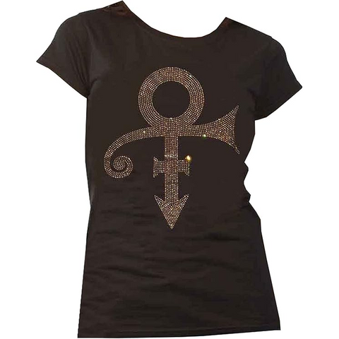 PRINCE - GOLD SYMBOL DIAMANTE - NERO - (S) - TSHIRT