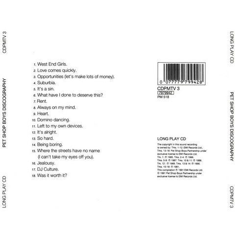 PER SHOP BOYS - DISCOGRAPHY - THE COMPLETE SINGLES