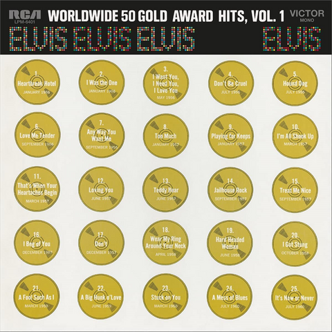 ELVIS PRESLEY - WORLDWIDE 50 GOLD AWARD HITS: Vol.1 (4LP - color | rem22 - 1970)