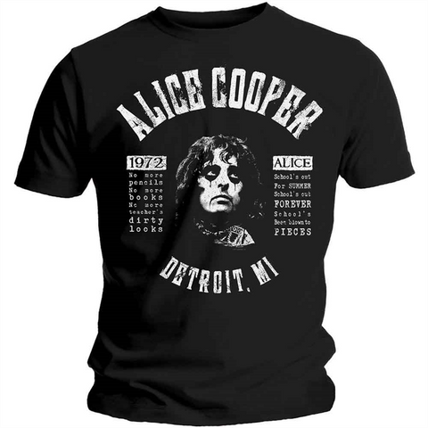 ALICE COOPER - SCHOOL'S OUT LYRICS - nero - (M) - t-shirt