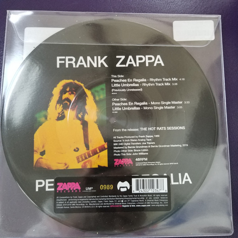 FRANK ZAPPA - PEACHES EN REGALIA (10" - PICTURE - BLACKFRIDAY 2019)