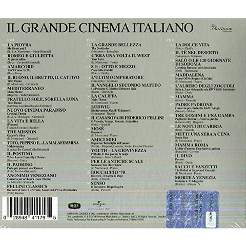 IL GRANDE CINEMA ITALIANO - PLATINUM COLLECTION (3cd)