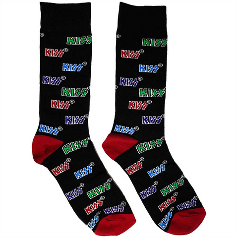 KISS - COLOURED LOGOS PATTERN - CALZINI / TAGLIA 40-45