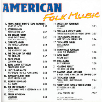 AMERICAN FOLK MUSIC - ARTISTI VARI - AMERICAN FOLK MUSIC (1999)