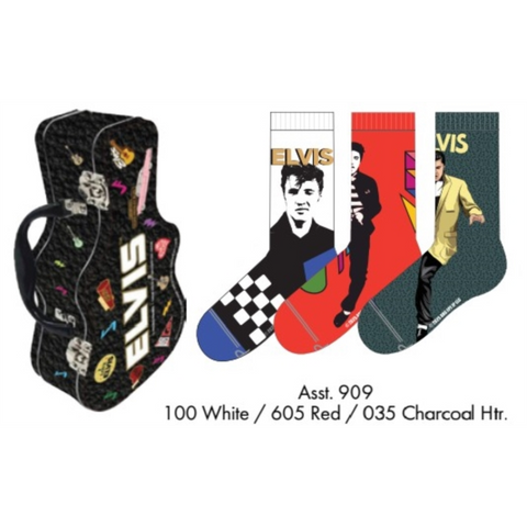ELVIS PRESLEY - ELVIS PRESLEY SOCKS | 3 PACK IN A GUITAR TIN - 3 PZ | SCATOLA A FORMA DI CHITARRA