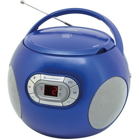 SOUNDMASTER - CD BOOMBOX - SCD2120BL - LETTORE CD BOOMBOX BLU - RADIO FM | FUNZIONE AUDIOLIBRO | USCITA CUFFIE