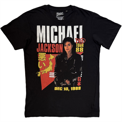 MICHAEL JACKSON - BAD TOUR TOKYO '88 - NERO - (L) - TSHIRT