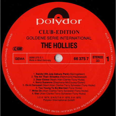 HOLLIES - THE HOLLIES (LP - usato | compilation | ger - 1978)