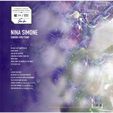 NINA SIMONE - SINGING AND PIANO (LP - marbled vinyl)