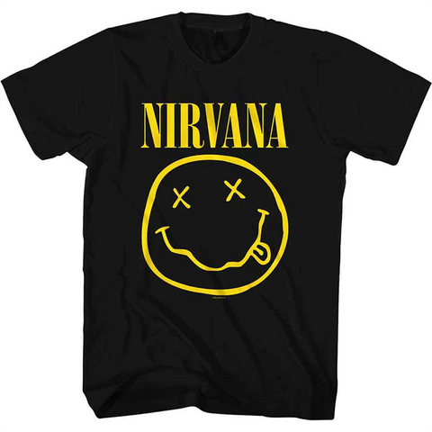 NIRVANA - YELLOW HAPPY FACE - unisex - (M) - T-Shirt
