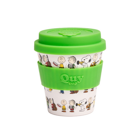 PEANUTS - SNOOPY OPERA | TAZZA DA VIAGGIO | COPERCHIO IN SILICONE | BIANCCO & VERDE