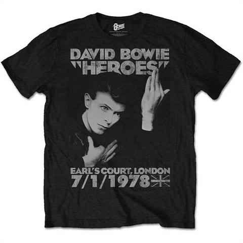 DAVID BOWIE - HEROES EARLS COURT - NERO - (S) - TSHIRT