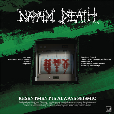 NAPALM DEATH - RESENTMENT IS ALWAYS SEISMIC:  a final throw of throes (LP - 2022)