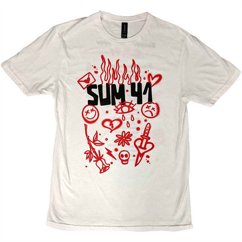 SUM 41 - SKETCHES EUROPEAN TOUR 2022 - bianco - (M) - tshirt