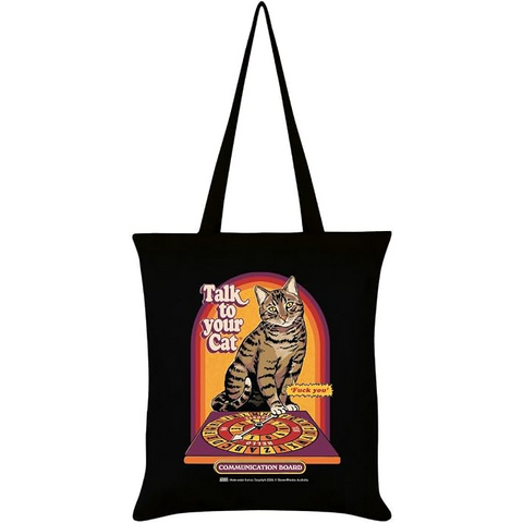 STEVEN RHODES - TALK TO YOUR CAT - TOTE BAG | BLACK