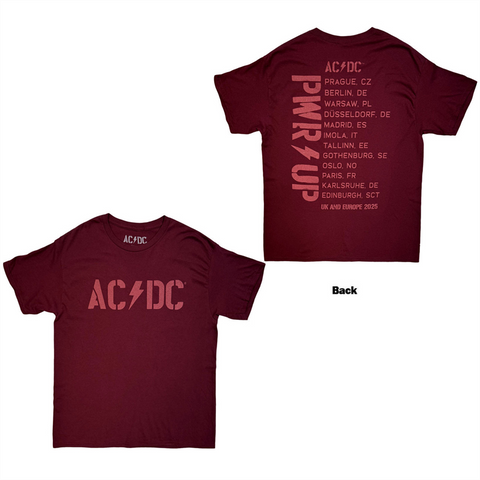 AC/DC - LOGO EU TOUR '25 - ROSSO - (L) - TSHIRT