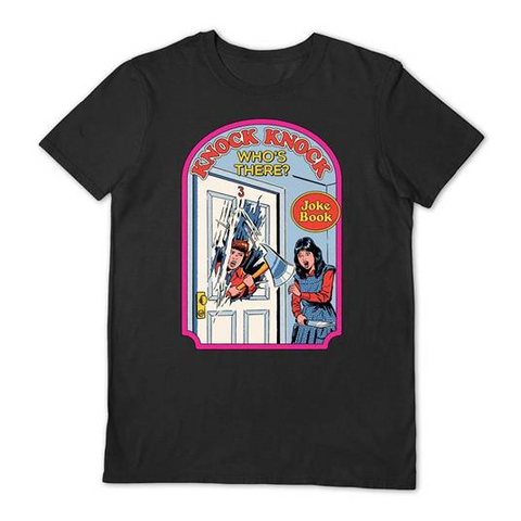 STEVEN RHODES - KNOCK KNOCK - NERA - L - T-SHIRT