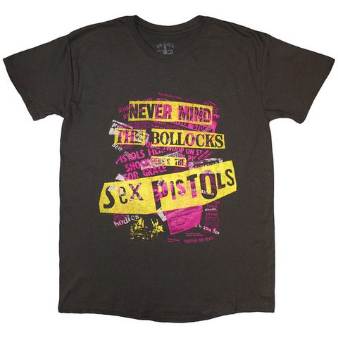 SEX PISTOLS - NMTB TEXT OVERLAY - GRIGIO - (M) - TSHIRT