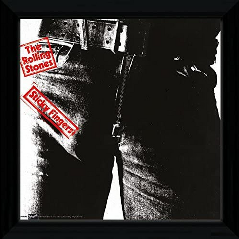 ROLLING STONES - STICKY FINGERS - STAMPA IN CORNICE 30X30CM