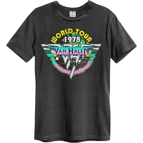 VAN HALEN - WORLD TOUR '78 - Grigio - (XL) - T-Shirt Amplified
