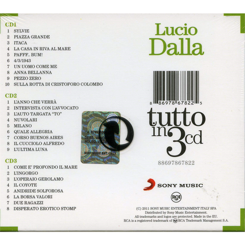 LUCIO DALLA - TUTTO IN 3 CD (BOX)