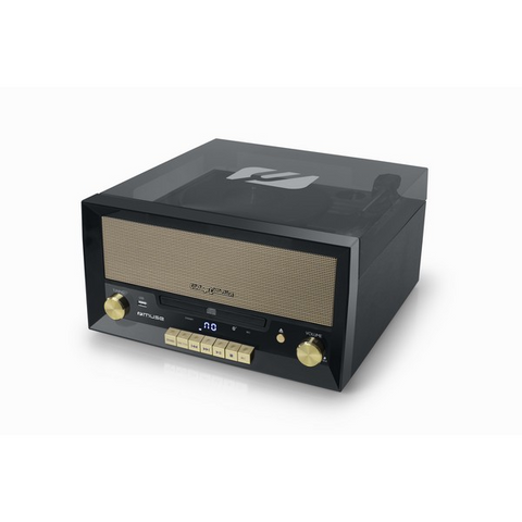 GIRADISCHI MULTIFUNZIONE MUSE - MT110B - COLORE NERO- ORO | LETTORE CD | RADIO | USB MP3