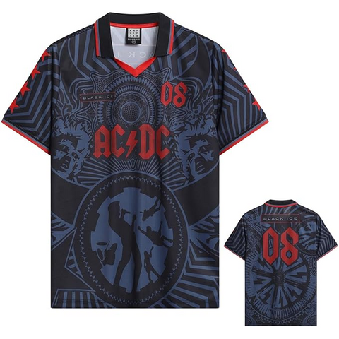 AC/DC - BACK IN BLACK ROCK FC - (L) - FOOTBALL T-SHIRT