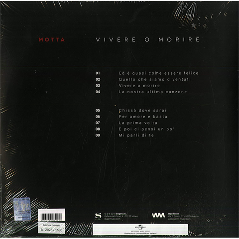MOTTA - VIVERE O MORIRE (LP - ltd | num - 2018)