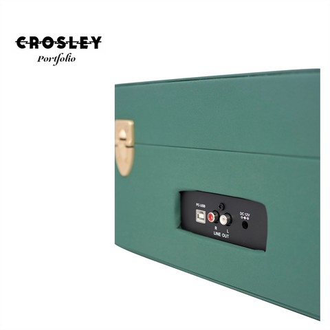 GIRADISCHI VALIGETTA CROSLEY PORTFOLIO - Colore Verde | Casse Integrate | Bluetooth -In | USB | Encoder